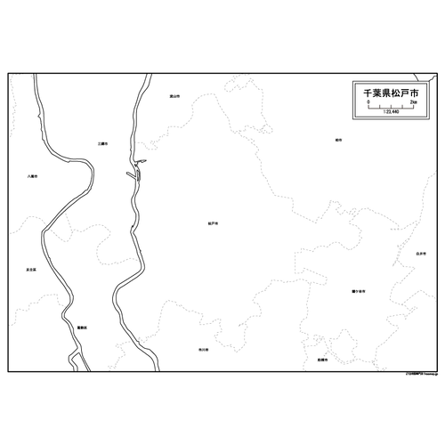 松戸市の白地図のサムネイル