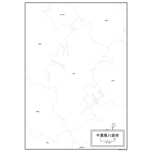 八街市の白地図のサムネイル