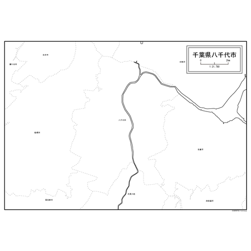 八千代市の白地図のサムネイル