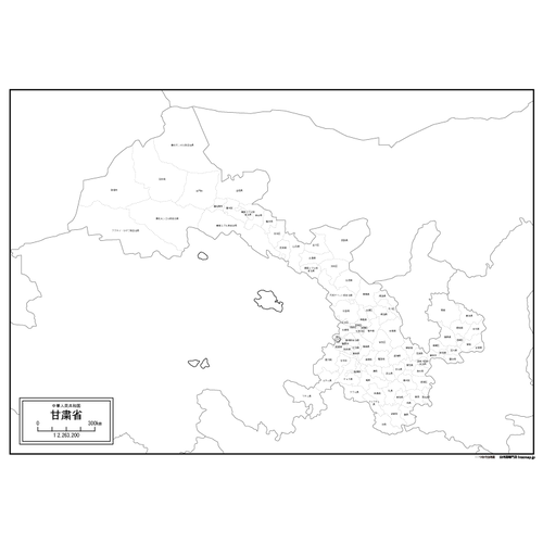 甘粛省(かんしゅくしょう)の地図のサムネイル