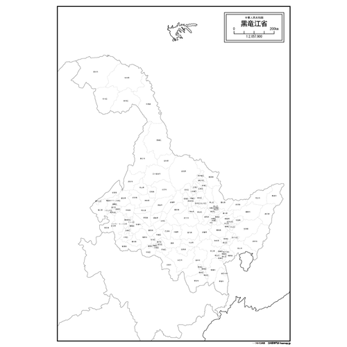黒竜江省（こくりゅうこうしょう）の地図のサムネイル