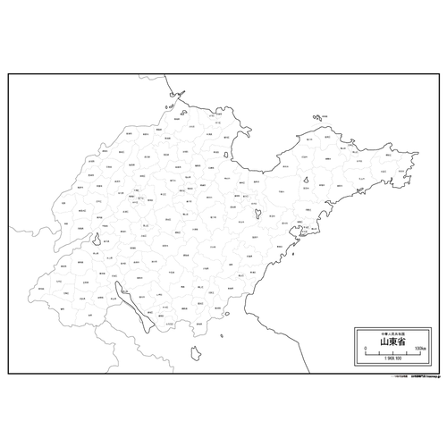 山東省(さんとうしょう)の地図のサムネイル