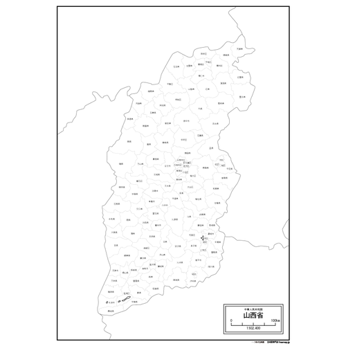 山西省(さんせいしょう)の地図のサムネイル
