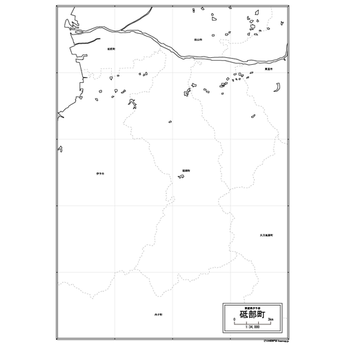 砥部町の白地図のサムネイル