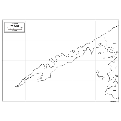 伊方町の白地図のサムネイル