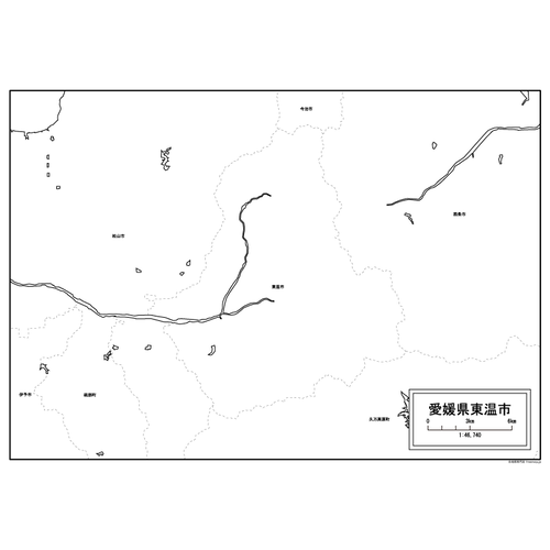 東温市の白地図のサムネイル
