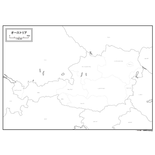 オーストリアの白地図のサムネイル