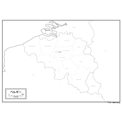 ベルギーの白地図のサムネイル