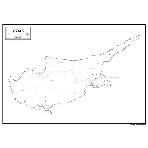 キプロスの白地図のサムネイル