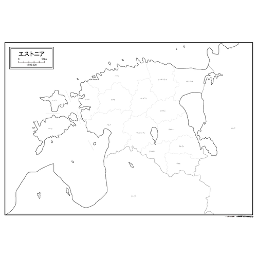 エストニアの白地図のサムネイル