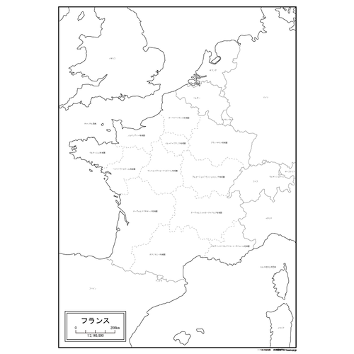 フランスの白地図のサムネイル