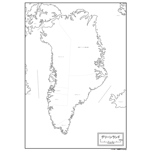 グリーンランドの白地図のサムネイル