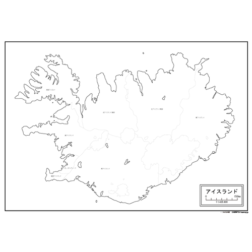 アイスランドの白地図のサムネイル