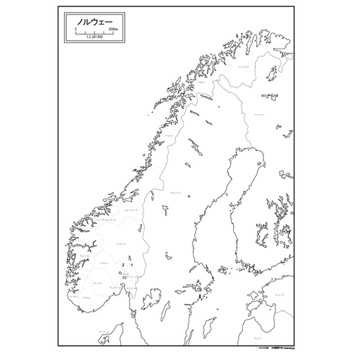 ノルウェーの白地図のサムネイル
