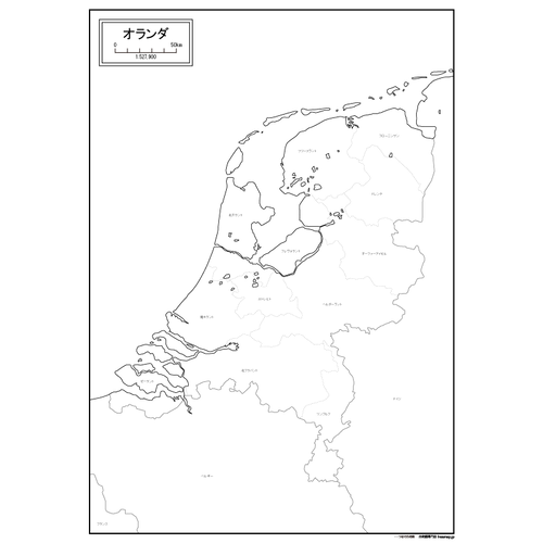 オランダの白地図のサムネイル