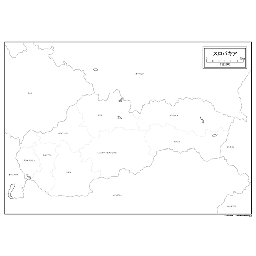 スロバキアの白地図のサムネイル