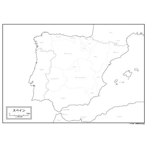 スペインの白地図のサムネイル