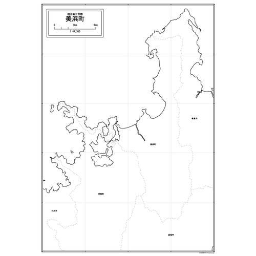 美浜町の白地図のサムネイル