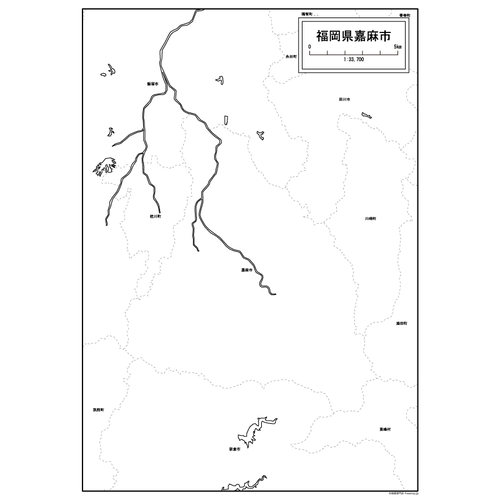 嘉麻市の白地図のサムネイル
