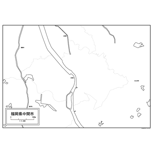 中間市の白地図のサムネイル