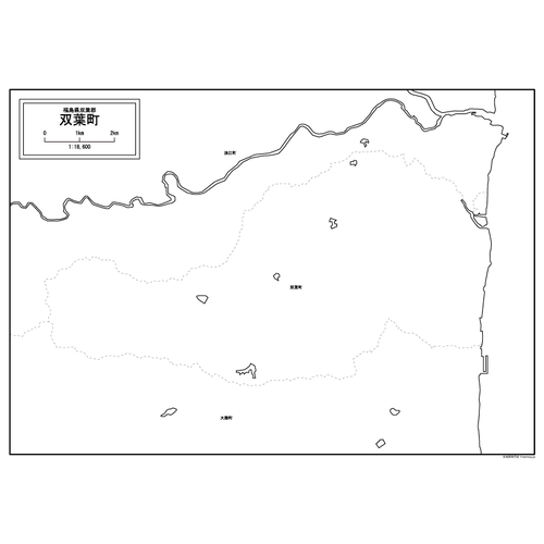 双葉町の白地図のサムネイル