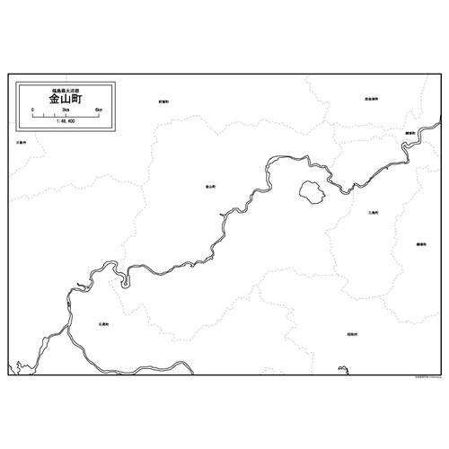 福島県金山町の白地図のサムネイル