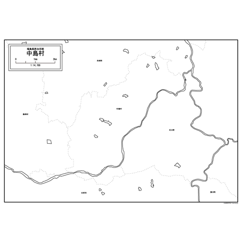 中島村の白地図のサムネイル