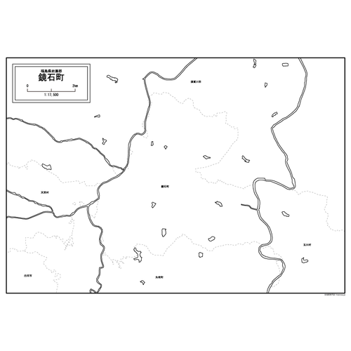 鏡石町の白地図のサムネイル