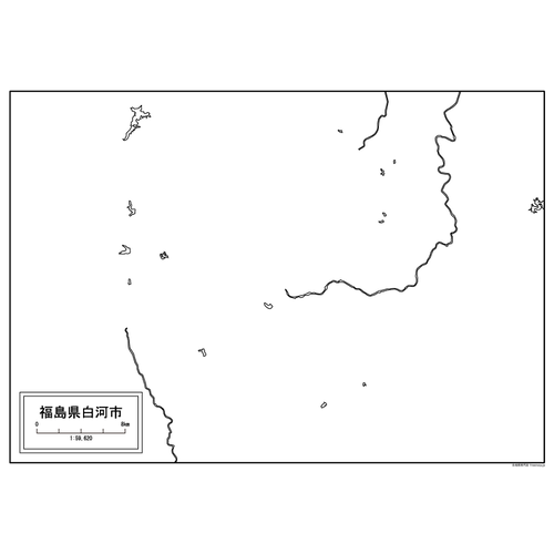 白河市の白地図のサムネイル
