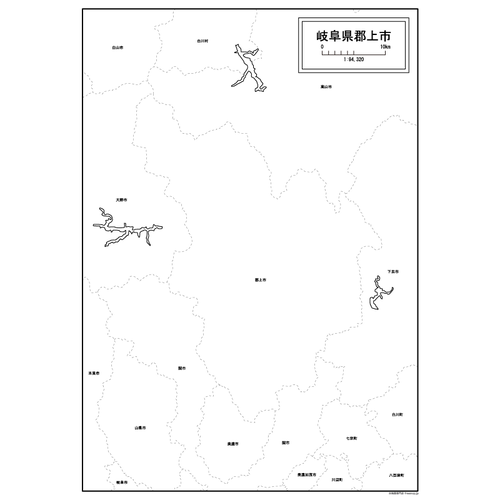 郡上市の白地図のサムネイル