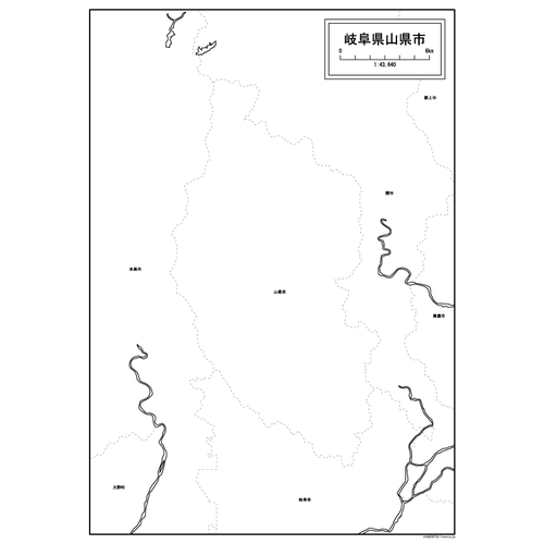 山県市の白地図のサムネイル