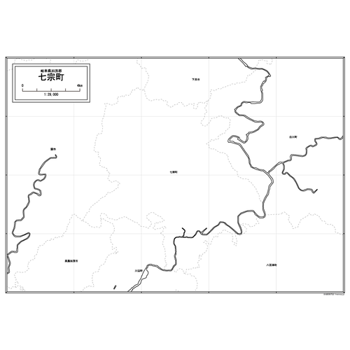 七宗町の白地図のサムネイル