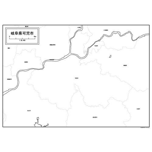 可児市の白地図のサムネイル