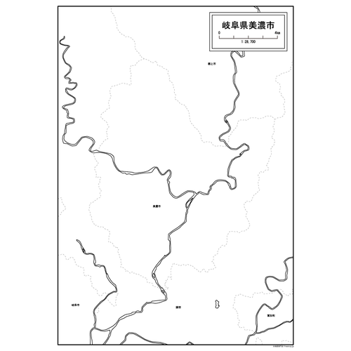 美濃市の白地図のサムネイル