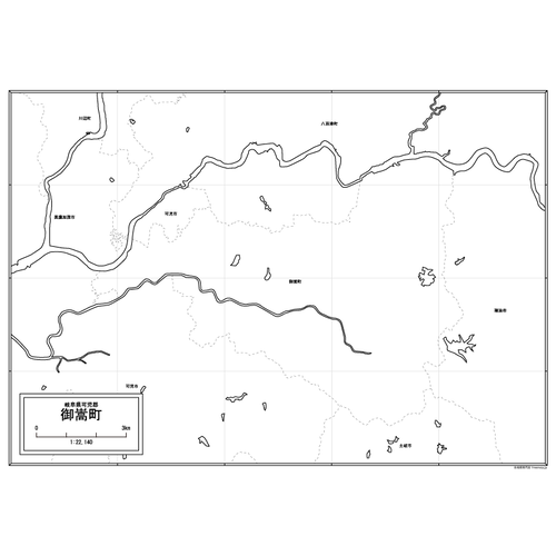 御嵩町の白地図のサムネイル