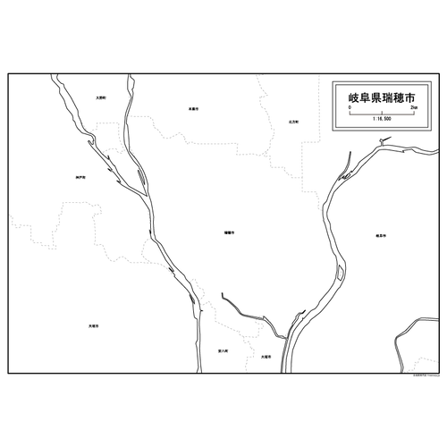 瑞穂市の白地図のサムネイル