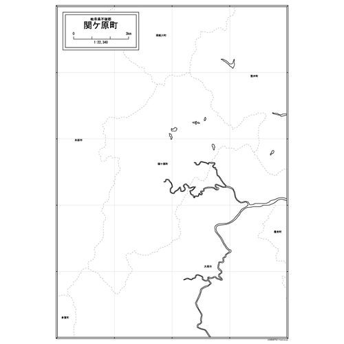 関ケ原町の白地図のサムネイル