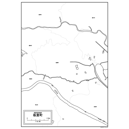 板倉町の白地図のサムネイル