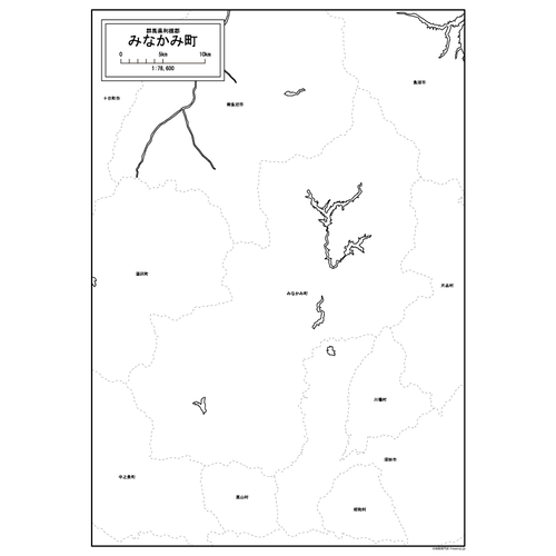 みなかみ町の白地図のサムネイル