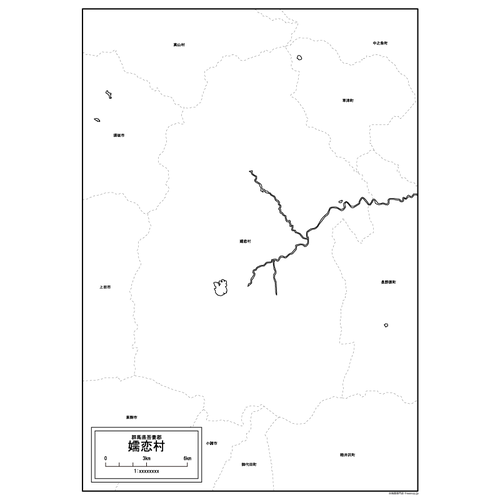 嬬恋村の白地図のサムネイル