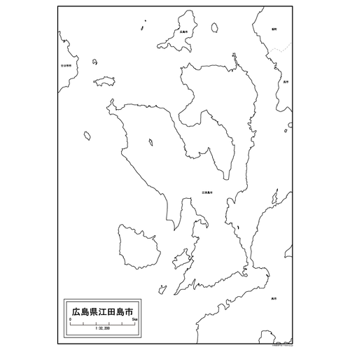 江田島市の白地図のサムネイル
