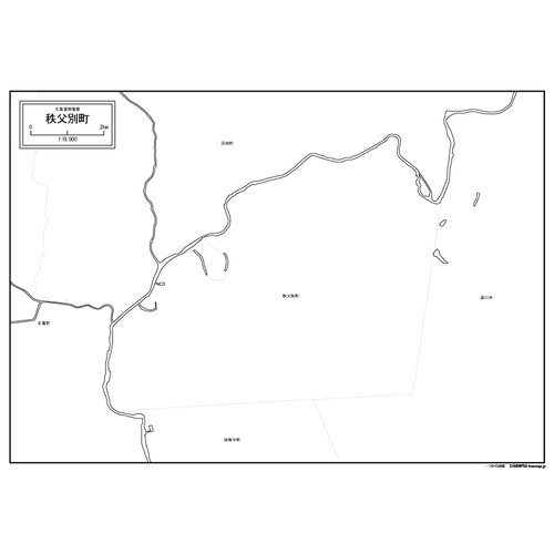 秩父別町の白地図のサムネイル