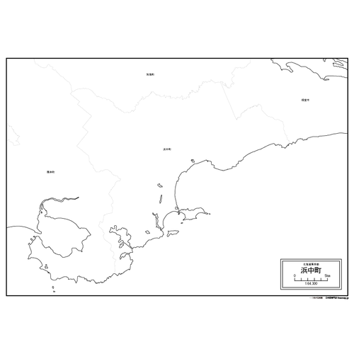 浜中町の白地図のサムネイル