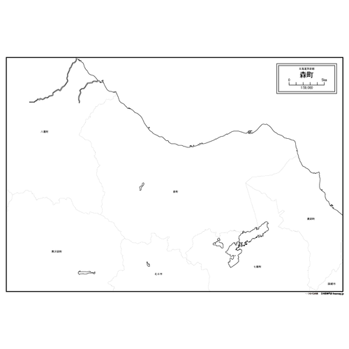 森町の白地図のサムネイル