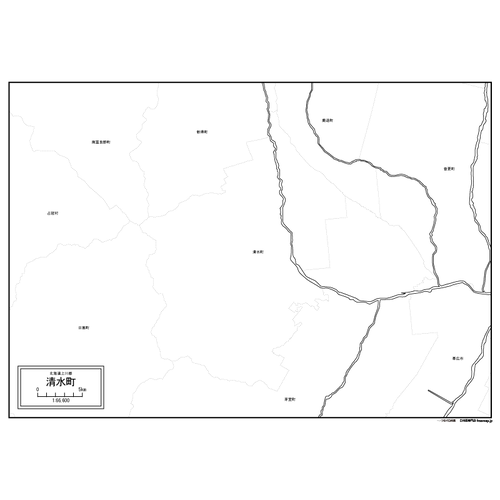 清水町の白地図のサムネイル