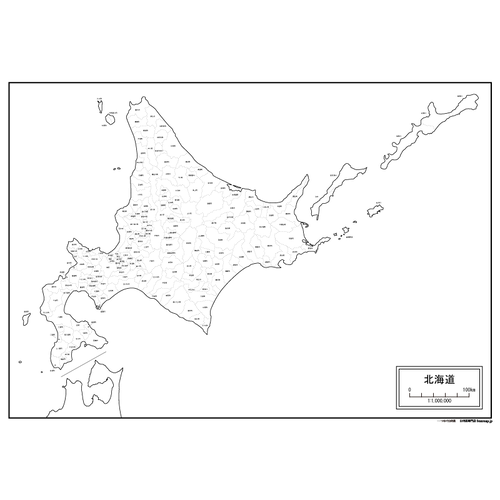 北海道の白地図のサムネイル