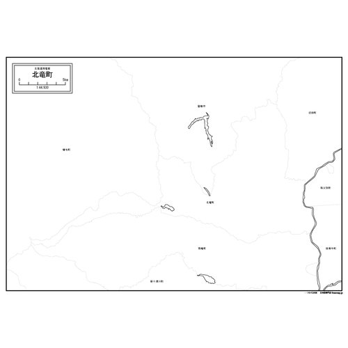 北竜町の白地図のサムネイル