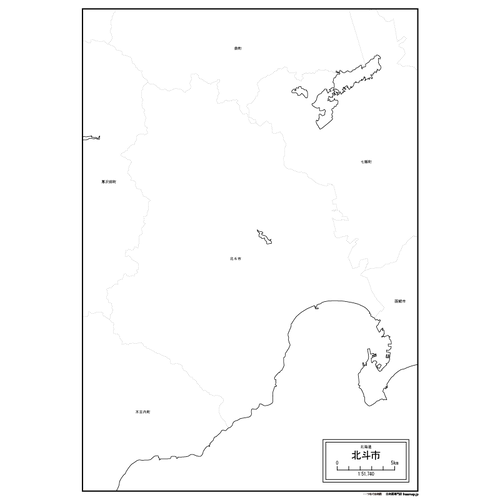 北斗市の白地図のサムネイル