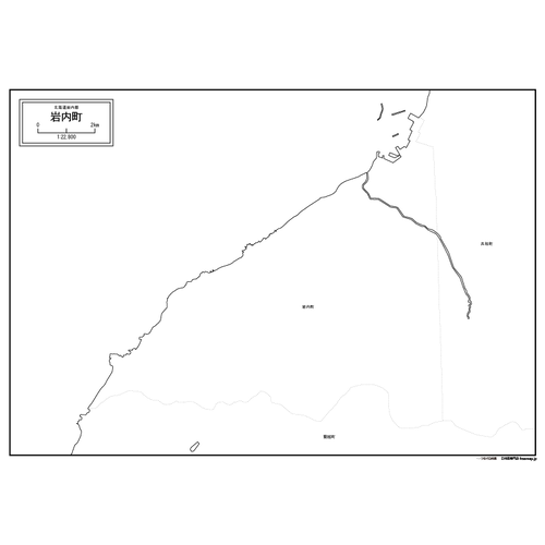 岩内町の白地図のサムネイル