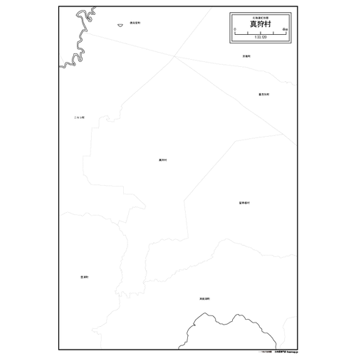 真狩村の白地図のサムネイル